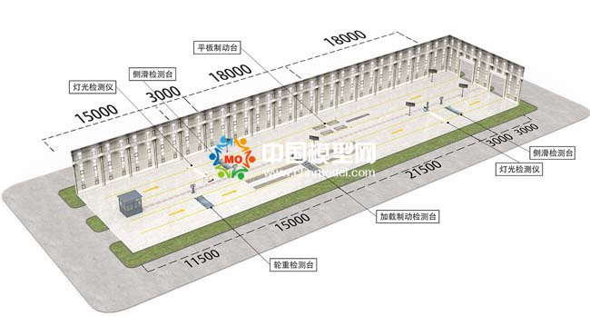 機動車檢測線沙盤模型